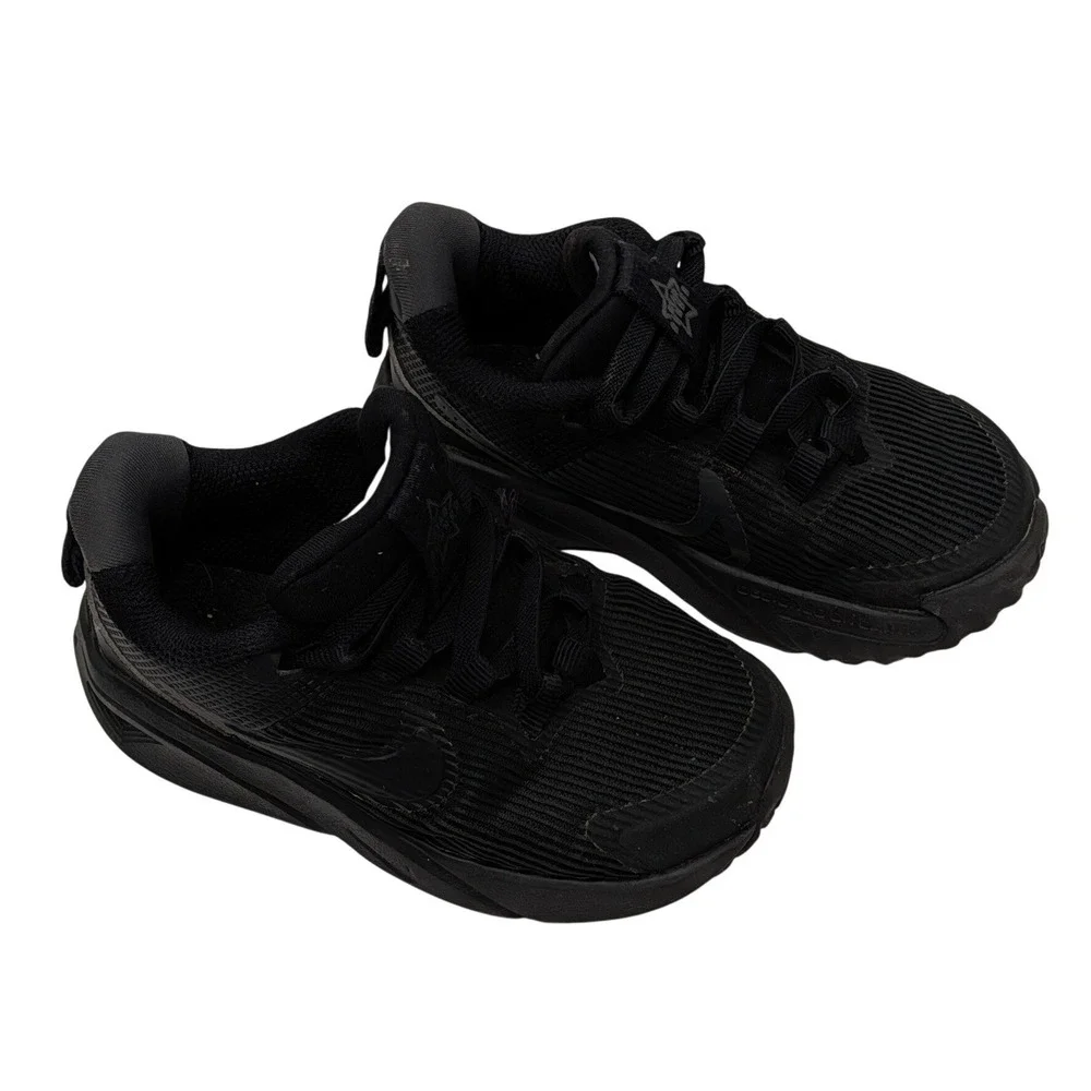 Nike Star Runner 4 Toddler Running Shoes Triple Black Sneakers 7C DX7616-002